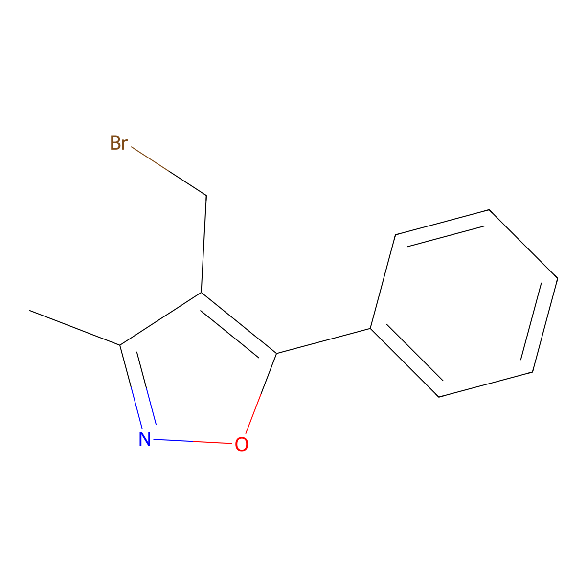 4-(Bromomethyl)-3-methyl-5-phenylisoxazole molecular structure, CAS 113841-59-1
