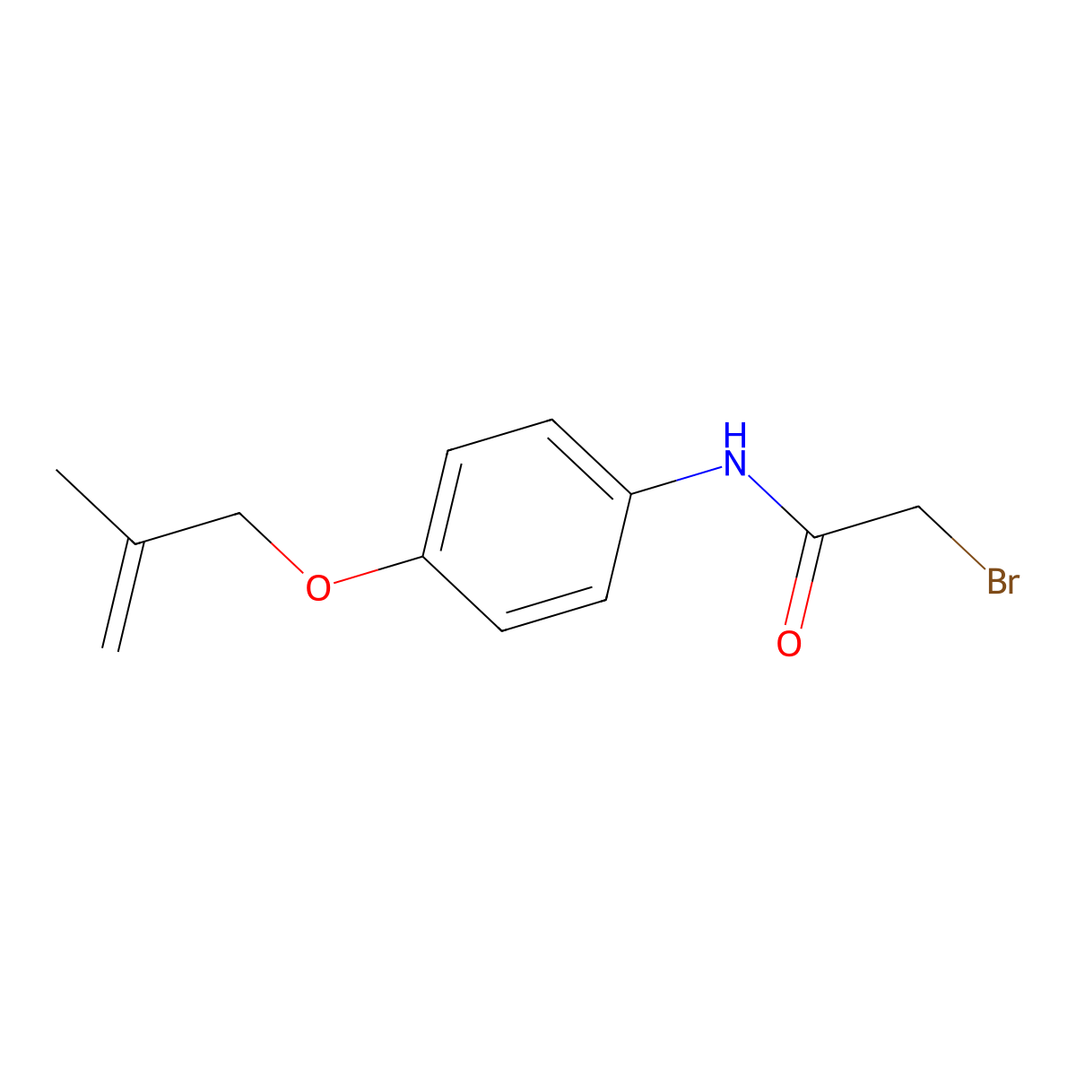 2-Bromo-N-{4-[(2-methyl-2-propenyl)oxy]-phenyl}acetamide molecular structure, CAS 1138442-35-9