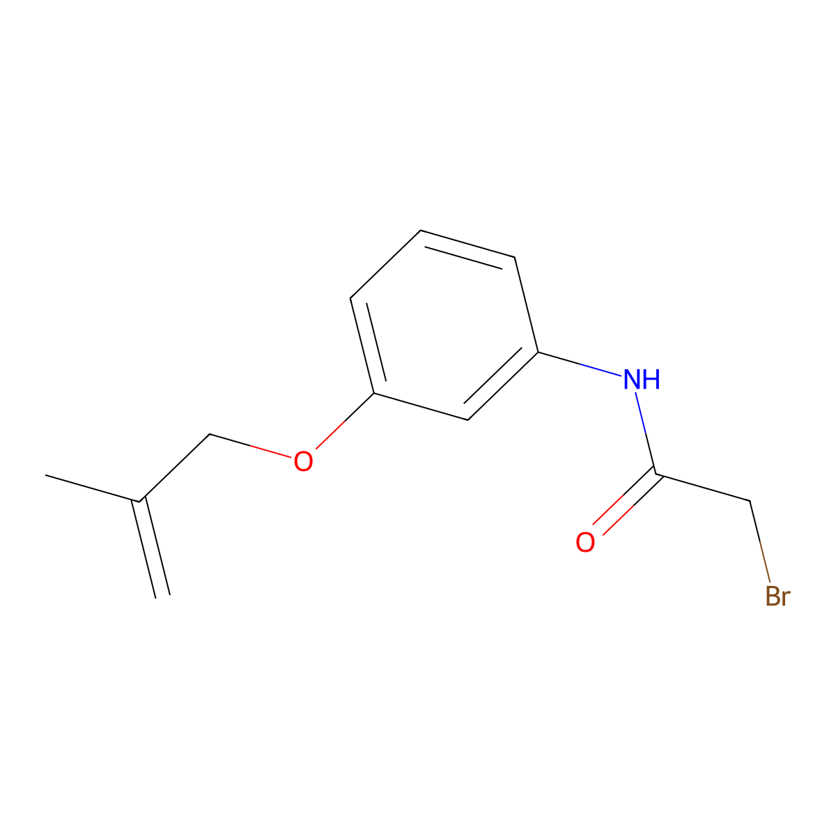 2-Bromo-N-{3-[(2-methyl-2-propenyl)oxy]-phenyl}acetamide molecular structure, CAS 1138442-38-2