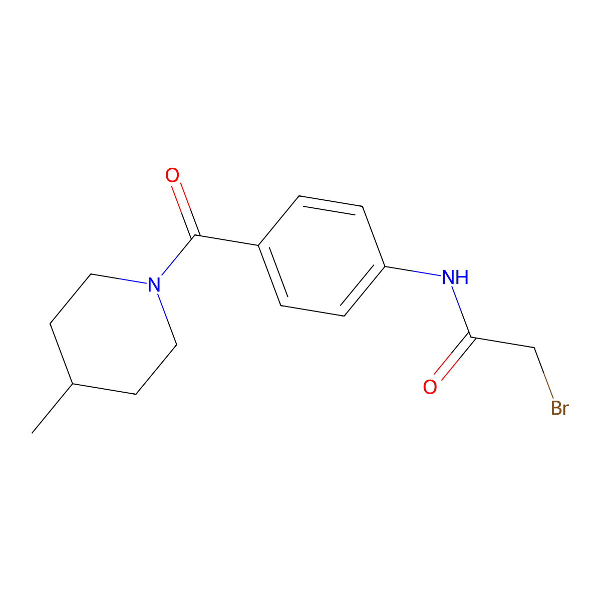 2-Bromo-N-{4-[(4-methyl-1-piperidinyl)carbonyl]-phenyl}acetamide molecular structure, CAS 1138442-63-3
