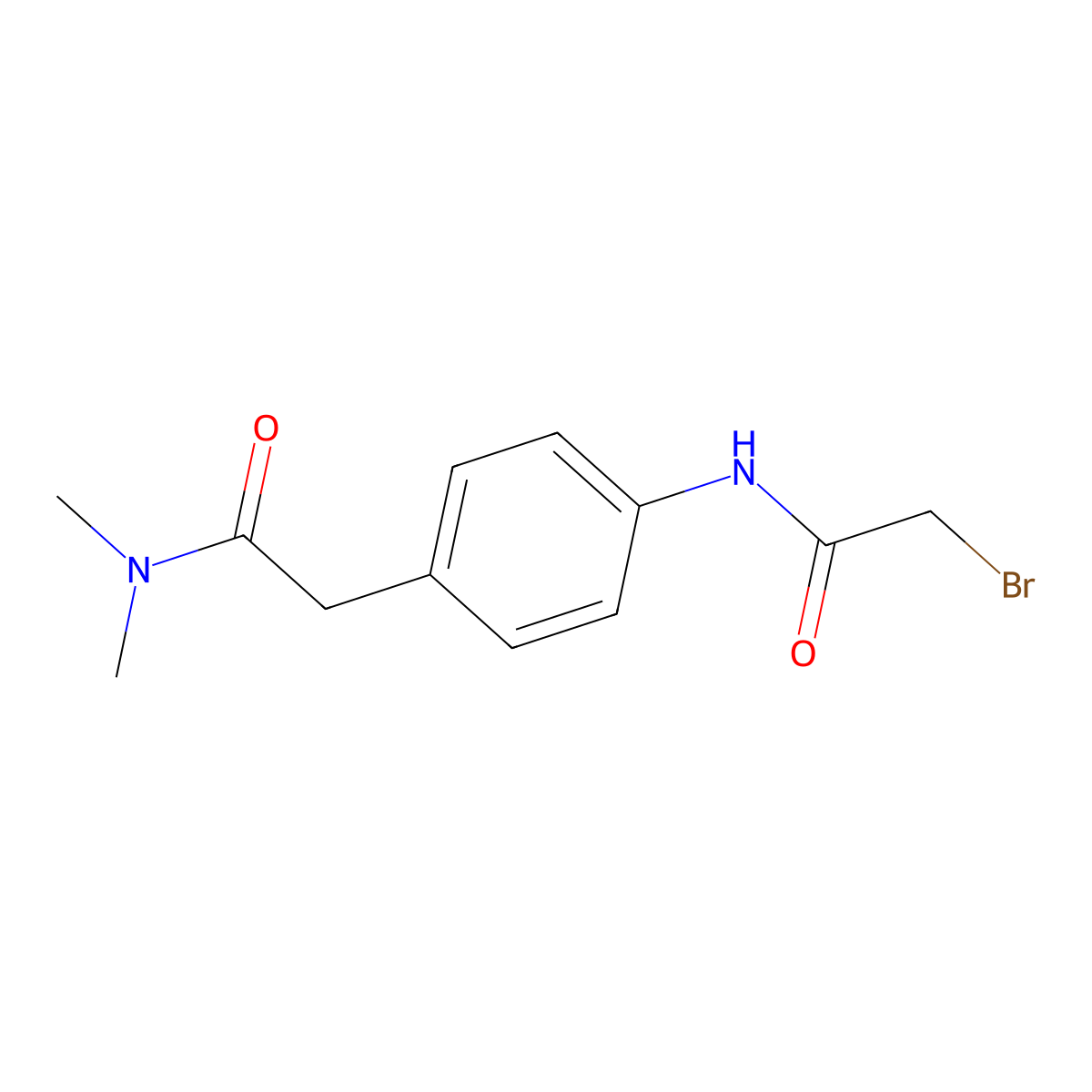 2-Bromo-N-{4-[2-(dimethylamino)-2-oxoethyl]-phenyl}acetamide molecular structure, CAS 1138443-81-8