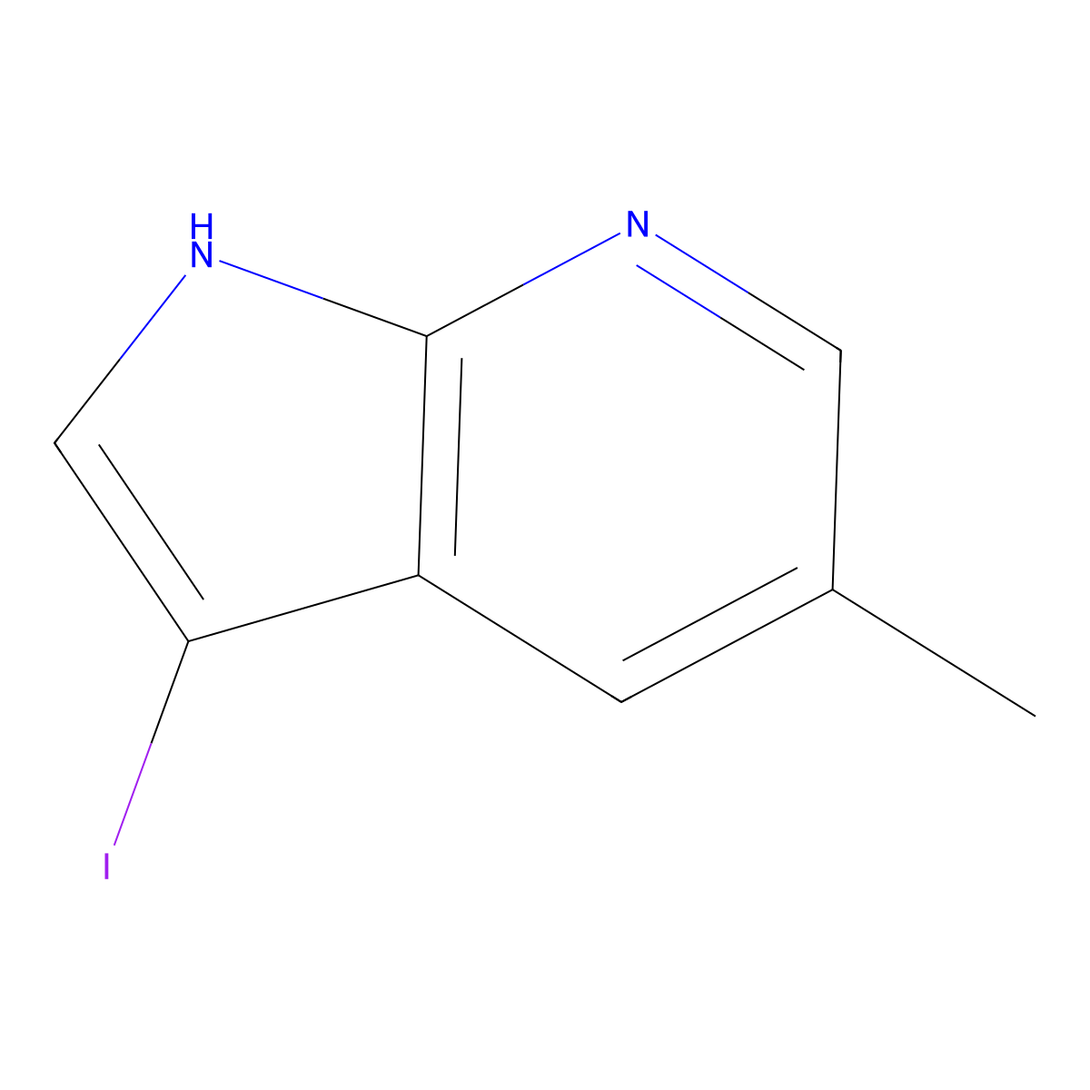 3-Iodo-5-methyl-1H-pyrrolo[2,3-b]pyridine molecular structure, CAS 1138443-83-0