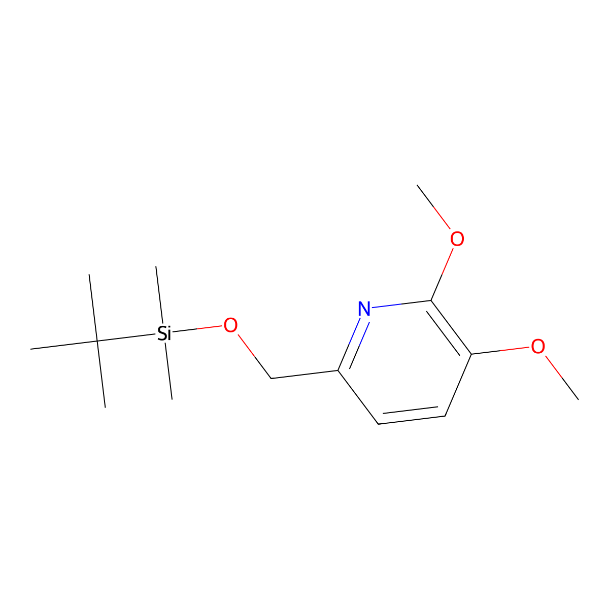 6-((tert-Butyldimethylsilyloxy)methyl)-2,3-dimethoxypyridine molecular structure, CAS 1138443-87-4