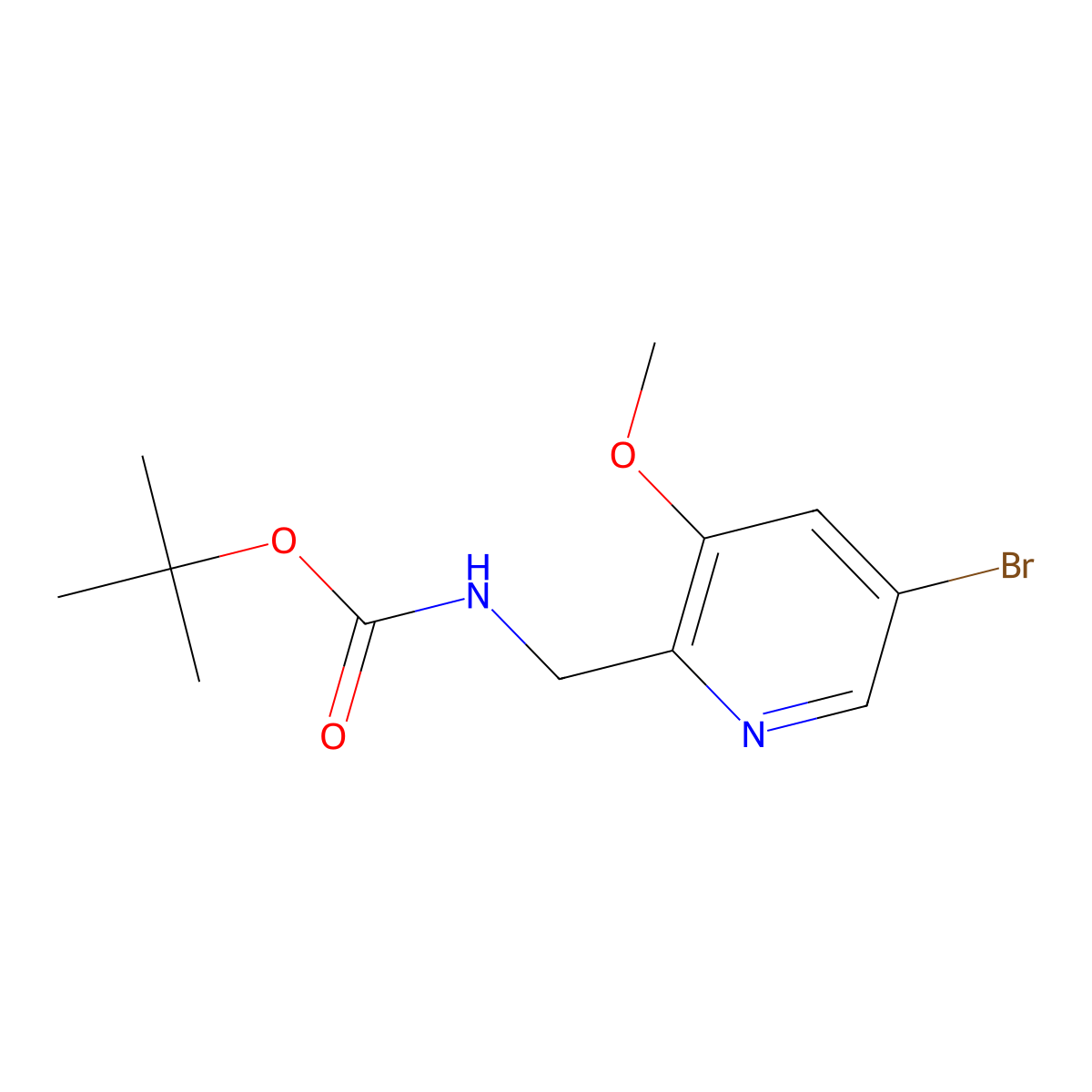 Tert-butyl (5-bromo-3-methoxypyridin-2-YL)-methylcarbamate molecular structure, CAS 1138443-96-5