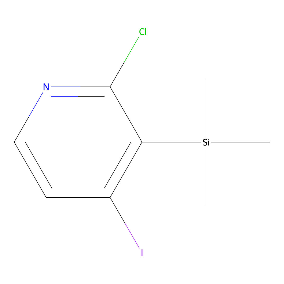 2-Chloro-4-iodo-3-(trimethylsilyl)pyridine molecular structure, CAS 1138444-01-5