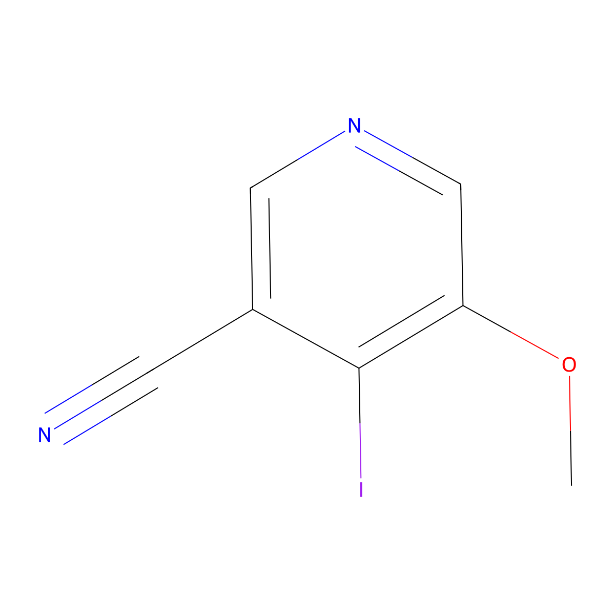 4-Iodo-5-methoxynicotinonitrile molecular structure, CAS 1138444-07-1