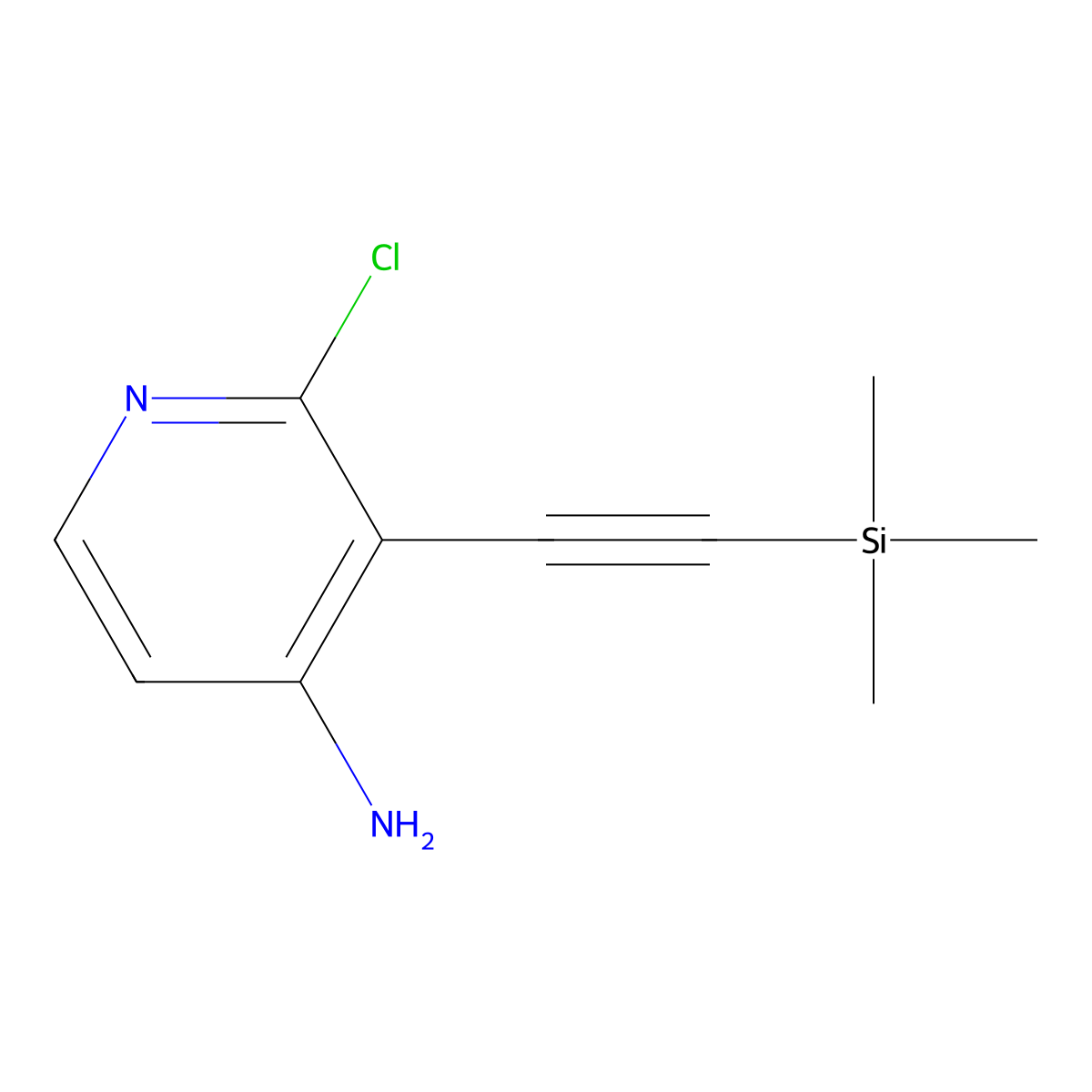 2-Chloro-3-((trimethylsilyl)ethynyl)pyridin-4-amine molecular structure, CAS 1138444-10-6