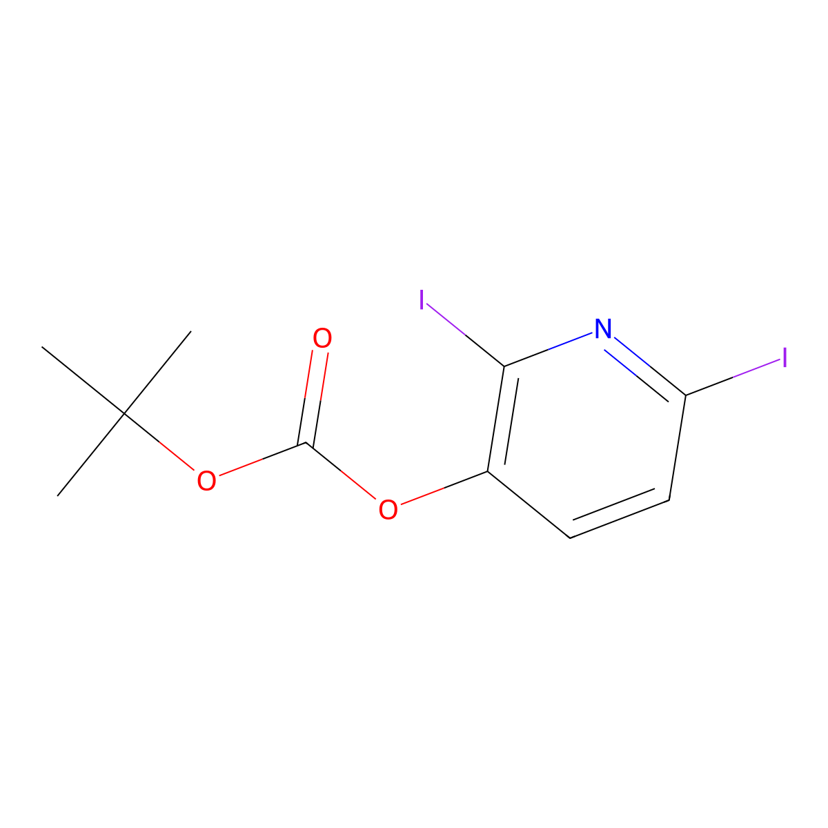 tert-Butyl 2,6-diiodopyridin-3-yl carbonate molecular structure, CAS 1138444-12-8