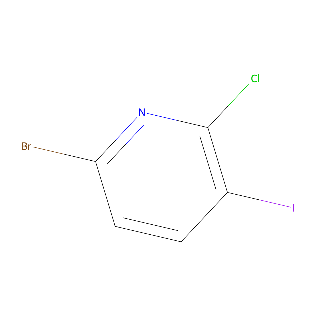 6-Bromo-2-chloro-3-iodopyridine molecular structure, CAS 1138444-17-3