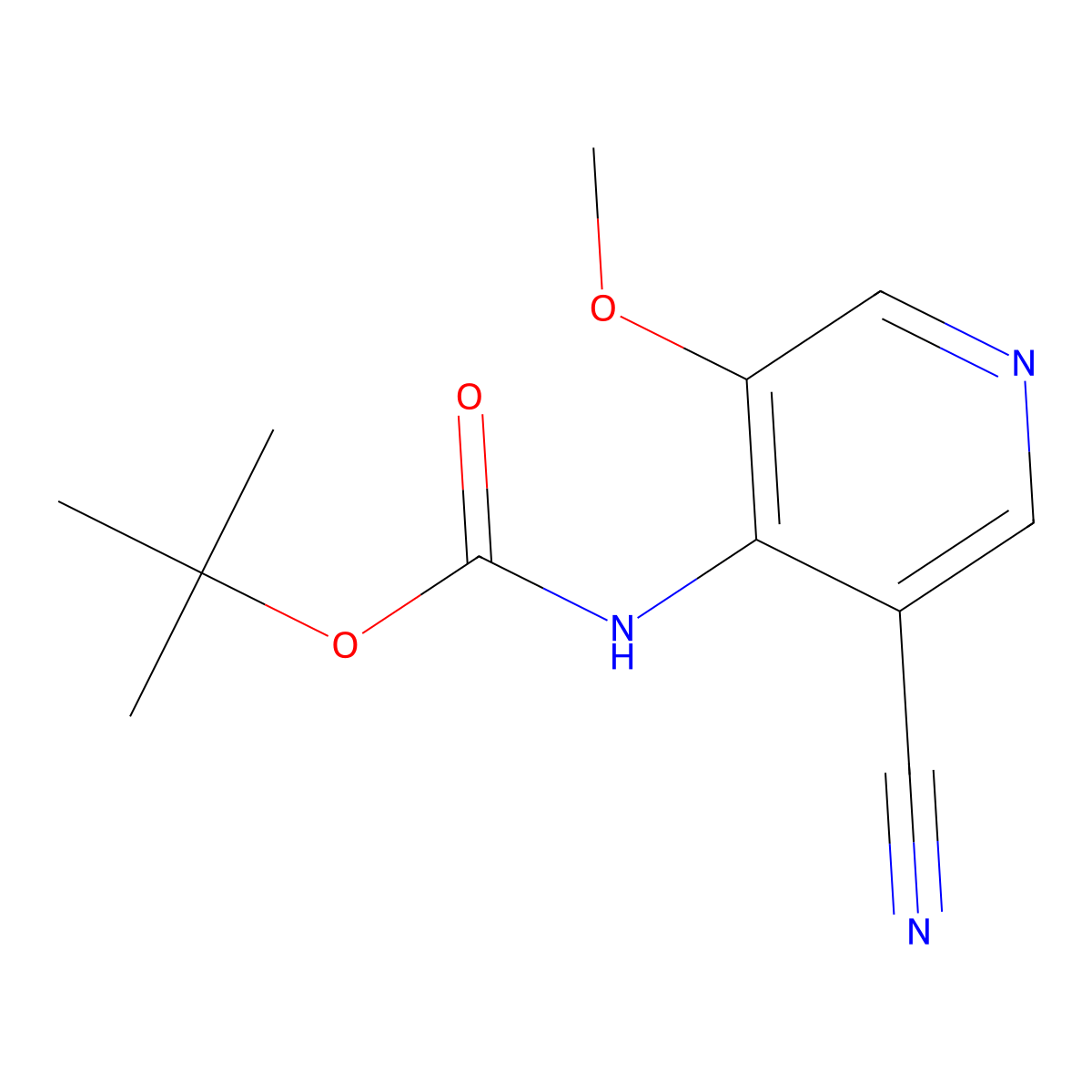 tert-Butyl 3-cyano-5-methoxypyridin-4-ylcarbamate molecular structure, CAS 1138444-19-5