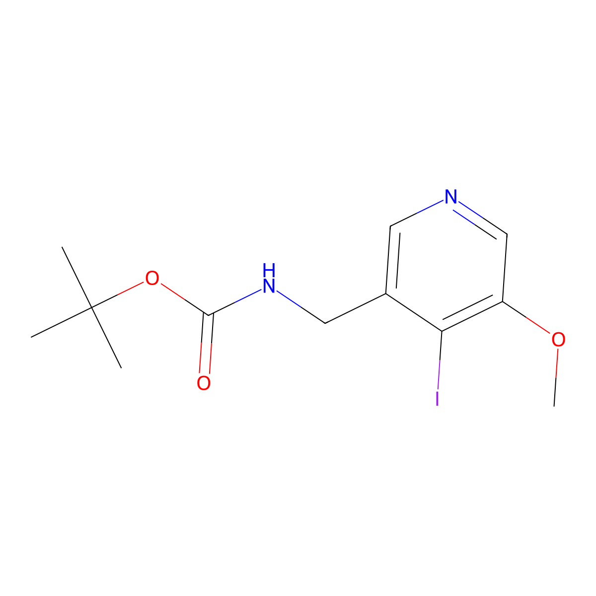 Tert-butyl (4-iodo-5-methoxypyridin-3-YL)-methylcarbamate molecular structure, CAS 1138444-20-8
