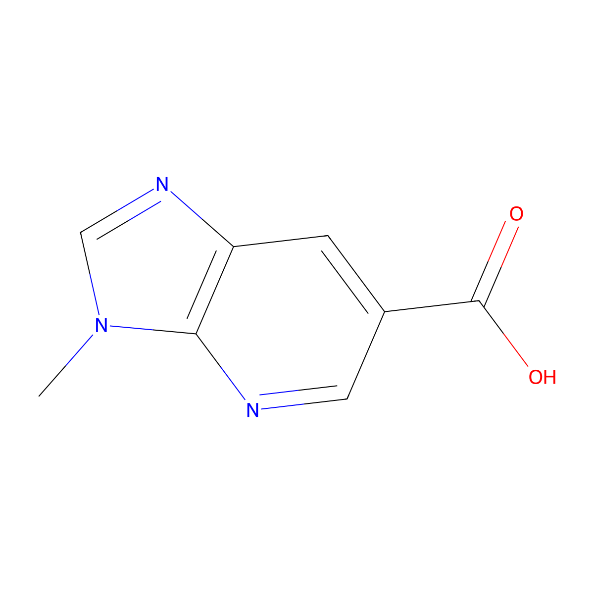 3-Methyl-3H-imidazo[4,5-b]pyridine-6-carboxylic acid molecular structure, CAS 1138444-24-2