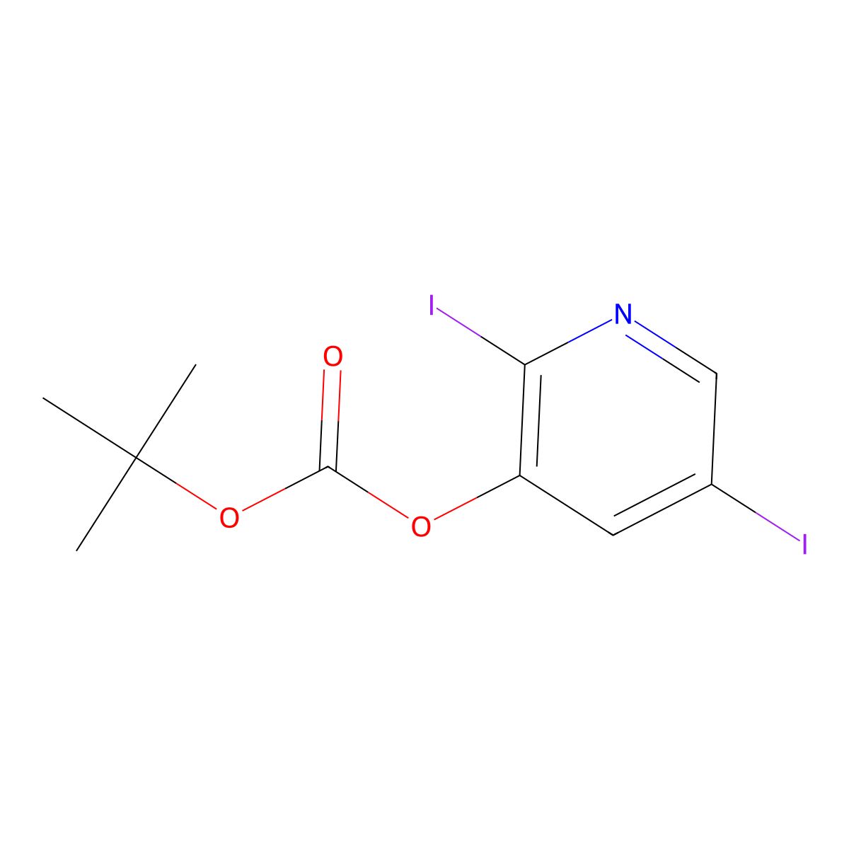 tert-Butyl 2,5-diiodopyridin-3-yl carbonate molecular structure, CAS 1138444-30-0