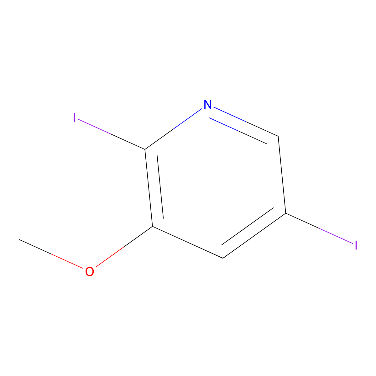 2,5-Diiodo-3-methoxypyridine molecular structure, CAS 1138444-33-3