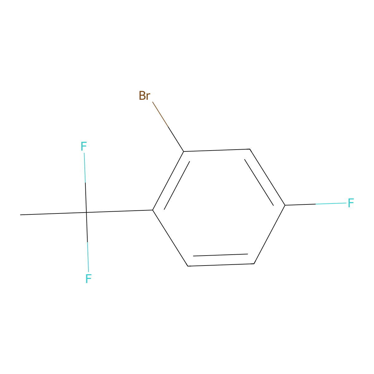 2-Bromo-1-(1,1-difluoroethyl)-4-fluorobenzene molecular structure, CAS 1138444-86-6