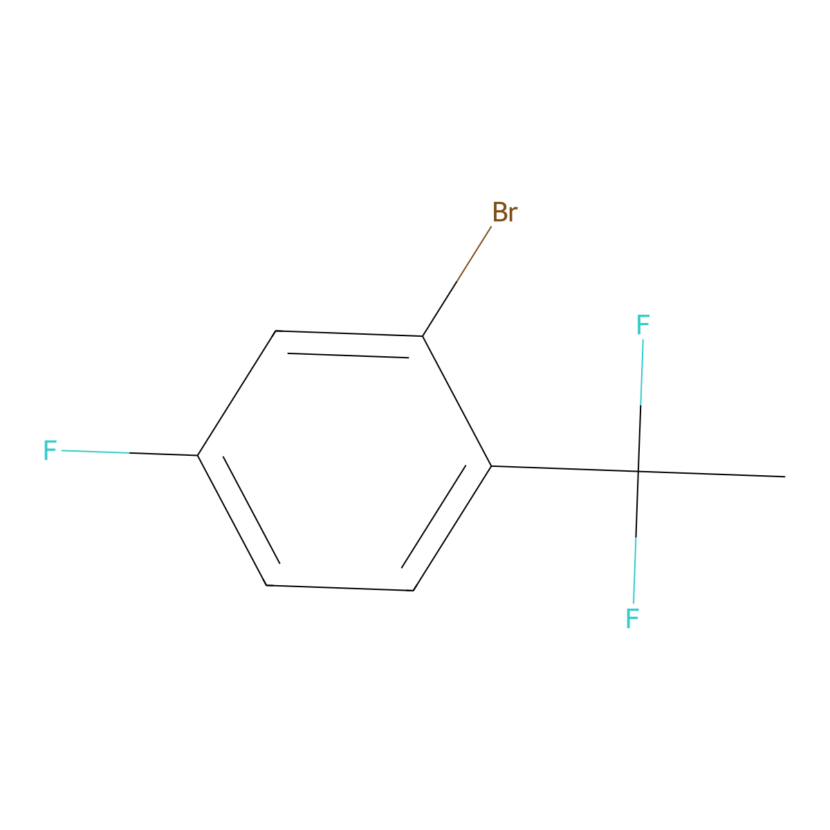 2-Bromo-1-(1,1-difluoroethyl)-4-fluorobenzene molecular structure, CAS 1138444-86-6