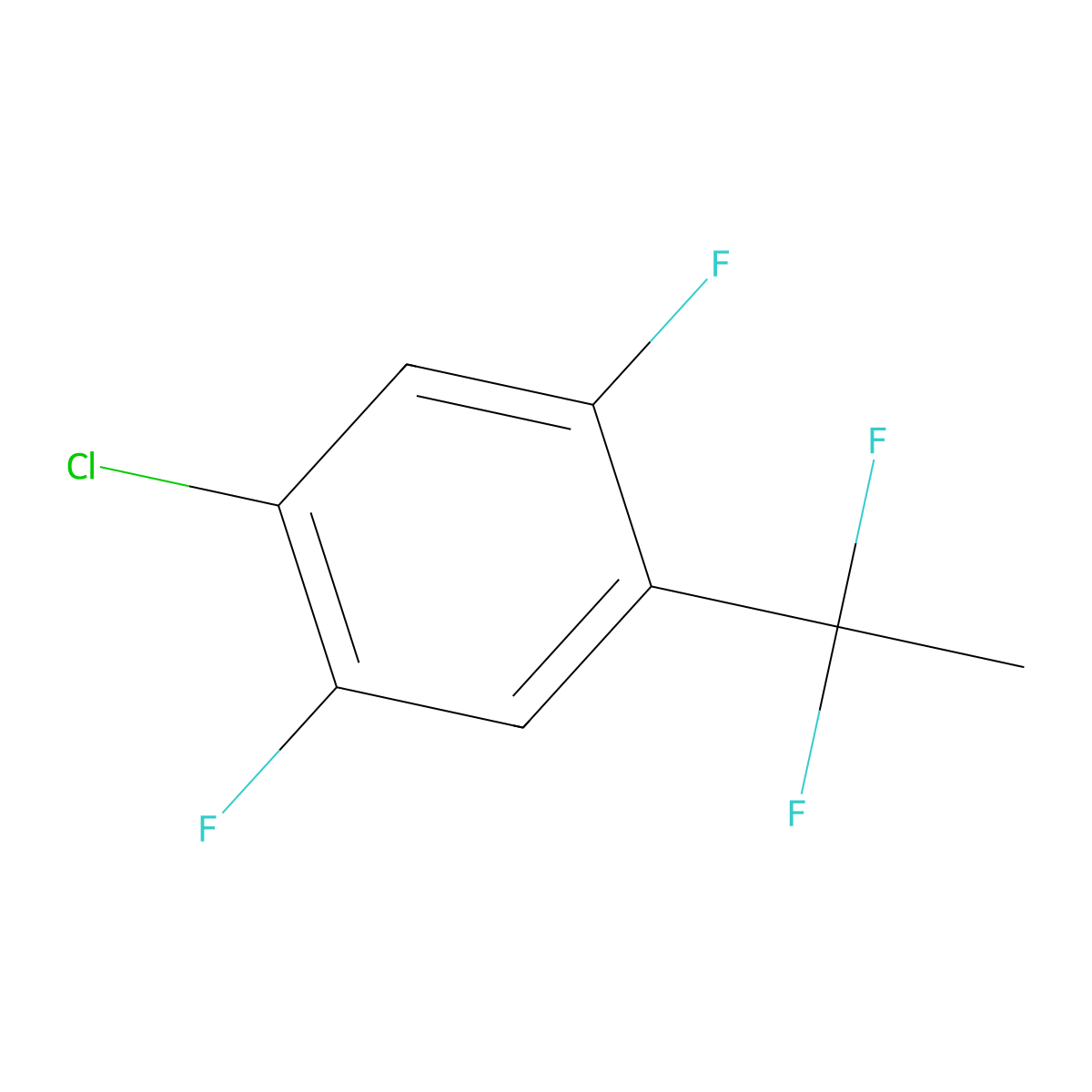 1-Chloro-4-(1,1-difluoroethyl)-2,5-difluorobenzene molecular structure, CAS 1138444-89-9