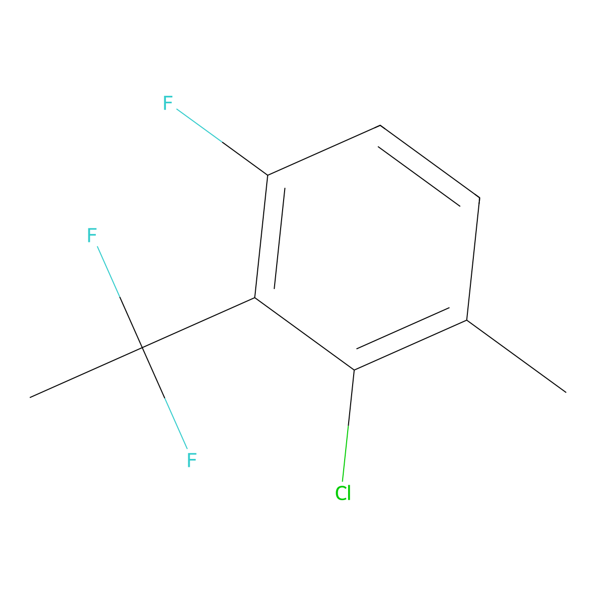 2-Chloro-3-(1,1-difluoroethyl)-4-fluoro-1-methylbenzene molecular structure, CAS 1138444-90-2