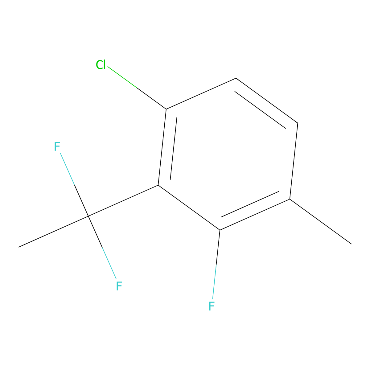 1-Chloro-2-(1,1-difluoroethyl)-3-fluoro-4-methylbenzene molecular structure, CAS 1138444-92-4
