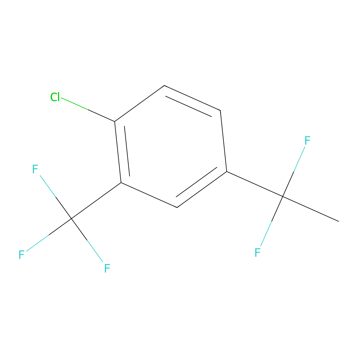 1-Chloro-4-(1,1-difluoroethyl)-2-(trifluoromethyl)benzene molecular structure, CAS 1138444-94-6