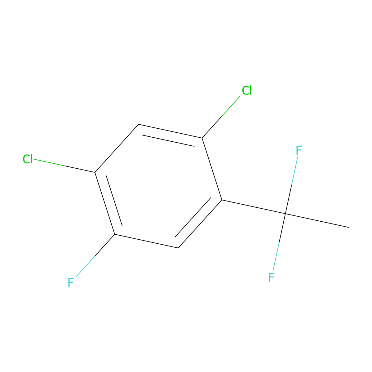 1,5-Dichloro-2-(1,1-difluoroethyl)-4-fluorobenzene molecular structure, CAS 1138444-97-9