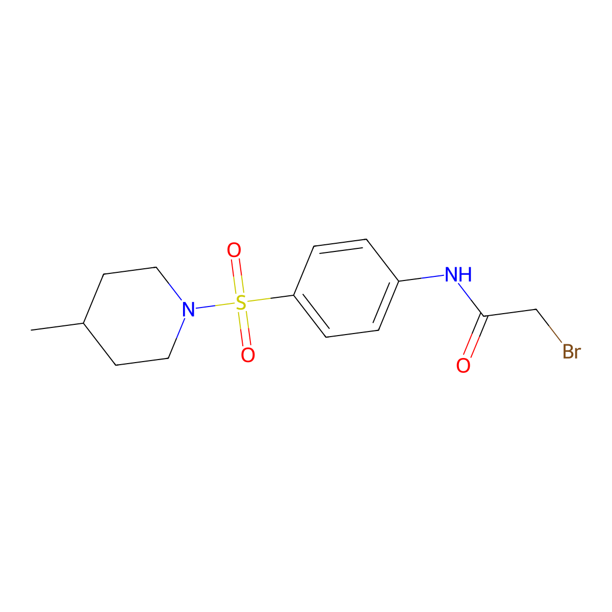 2-Bromo-N-{4-[(4-methyl-1-piperidinyl)sulfonyl]-phenyl}acetamide molecular structure, CAS 1138445-72-3