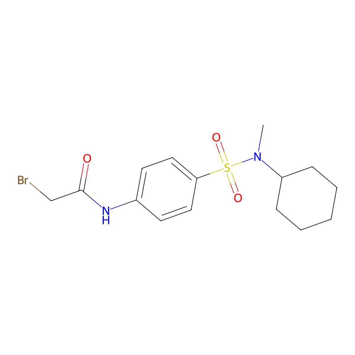 2-Bromo-N-(4-{[cyclohexyl(methyl)amino]-sulfonyl}phenyl)acetamide molecular structure, CAS 1138445-75-6