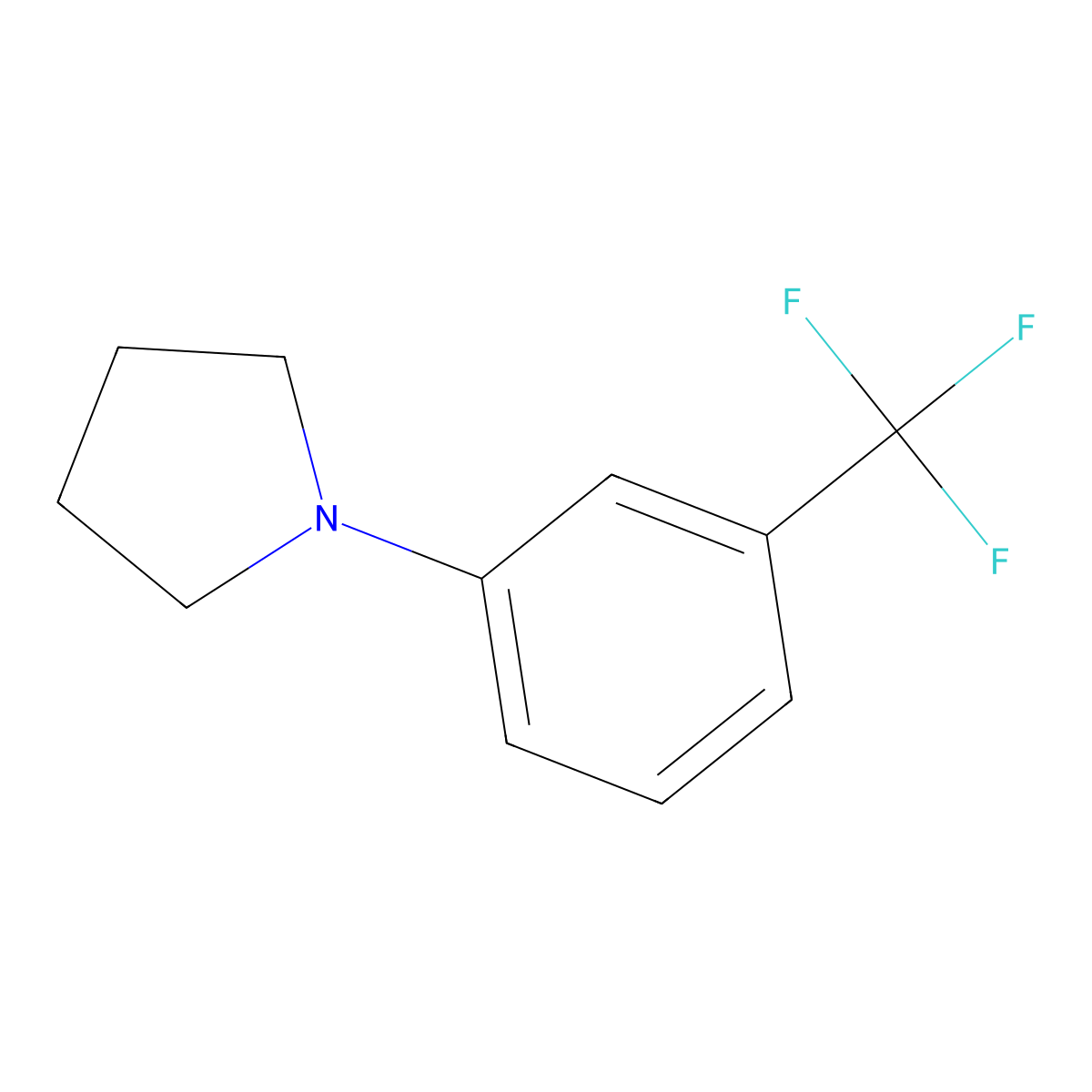 1-[3-(Trifluoromethyl)phenyl]pyrrolidine molecular structure, CAS 113845-70-8