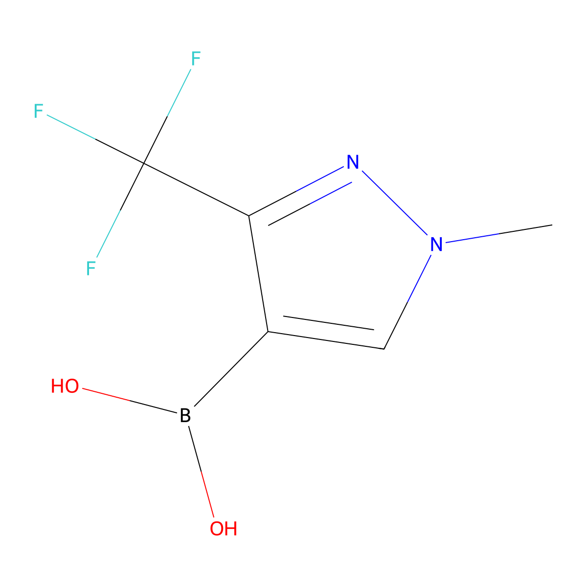(1-Methyl-3-(trifluoromethyl)-1H-pyrazol-4-yl)boronic acid molecular structure, CAS 1138450-30-2