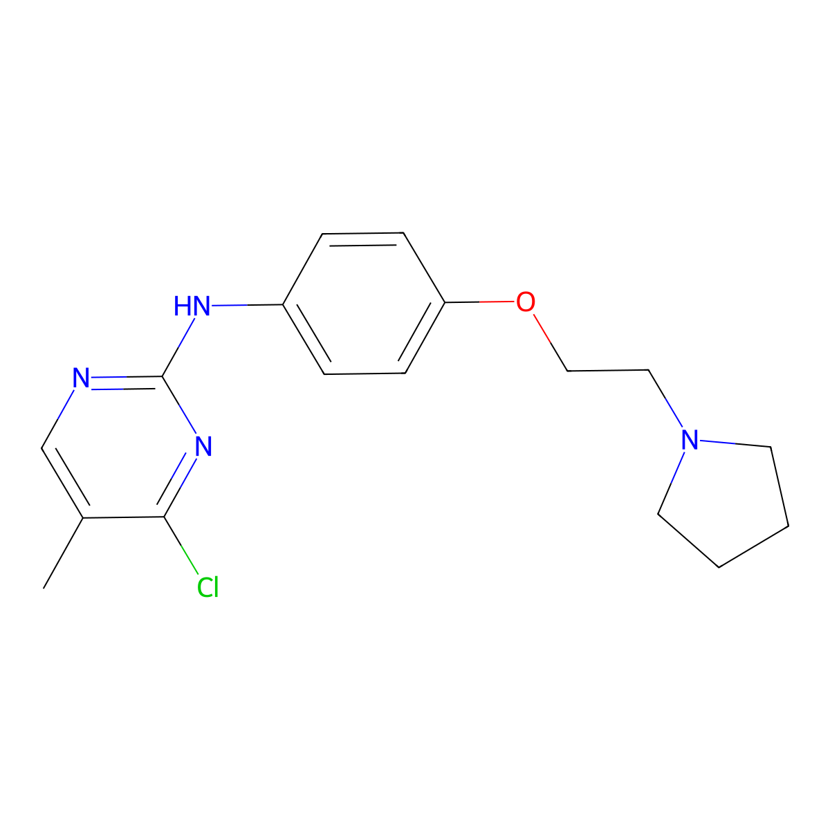 4-chloro-5-methyl-N-(4-(2-(pyrrolidin-1-yl)ethoxy)phenyl)pyrimidin-2-amine molecular structure, CAS 1138473-55-8