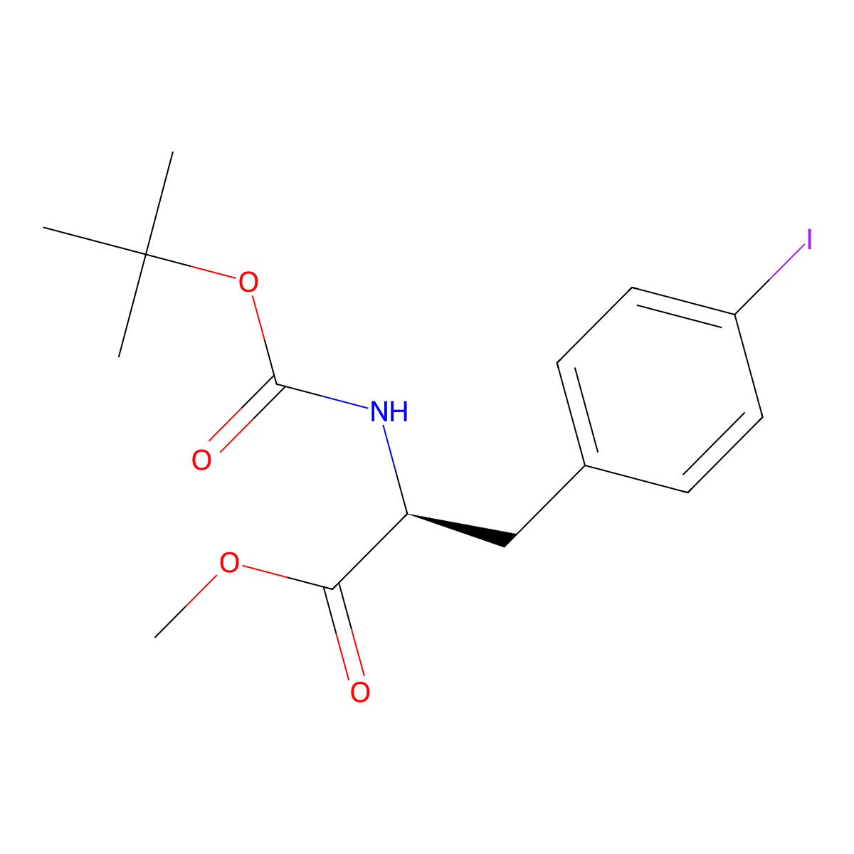 N-Boc-4-iodophenylalanine methylester molecular structure, CAS 113850-76-3