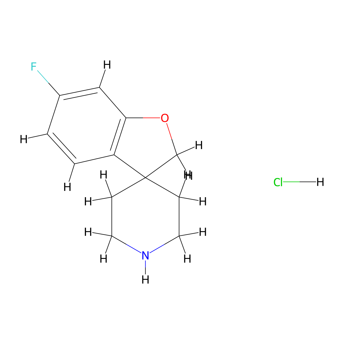 6-Fluoro-2H-spiro[1-benzofuran-3,4'-piperidine] hydrochloride molecular structure, CAS 1138520-95-2