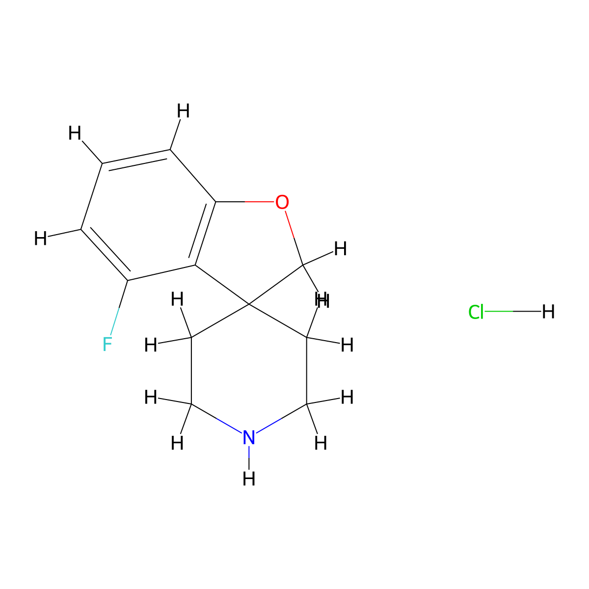 4-Fluoro-2H-spiro[1-benzofuran-3,4'-piperidine] hydrochloride molecular structure, CAS 1138521-56-8