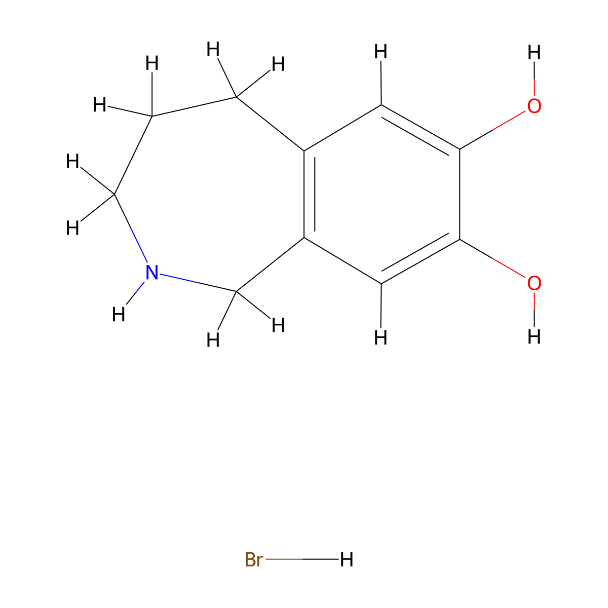 2,3,4,5-Tetrahydro-1H-2-benzazepine-7,8-diol Hydrobromide molecular structure, CAS 113853-92-2
