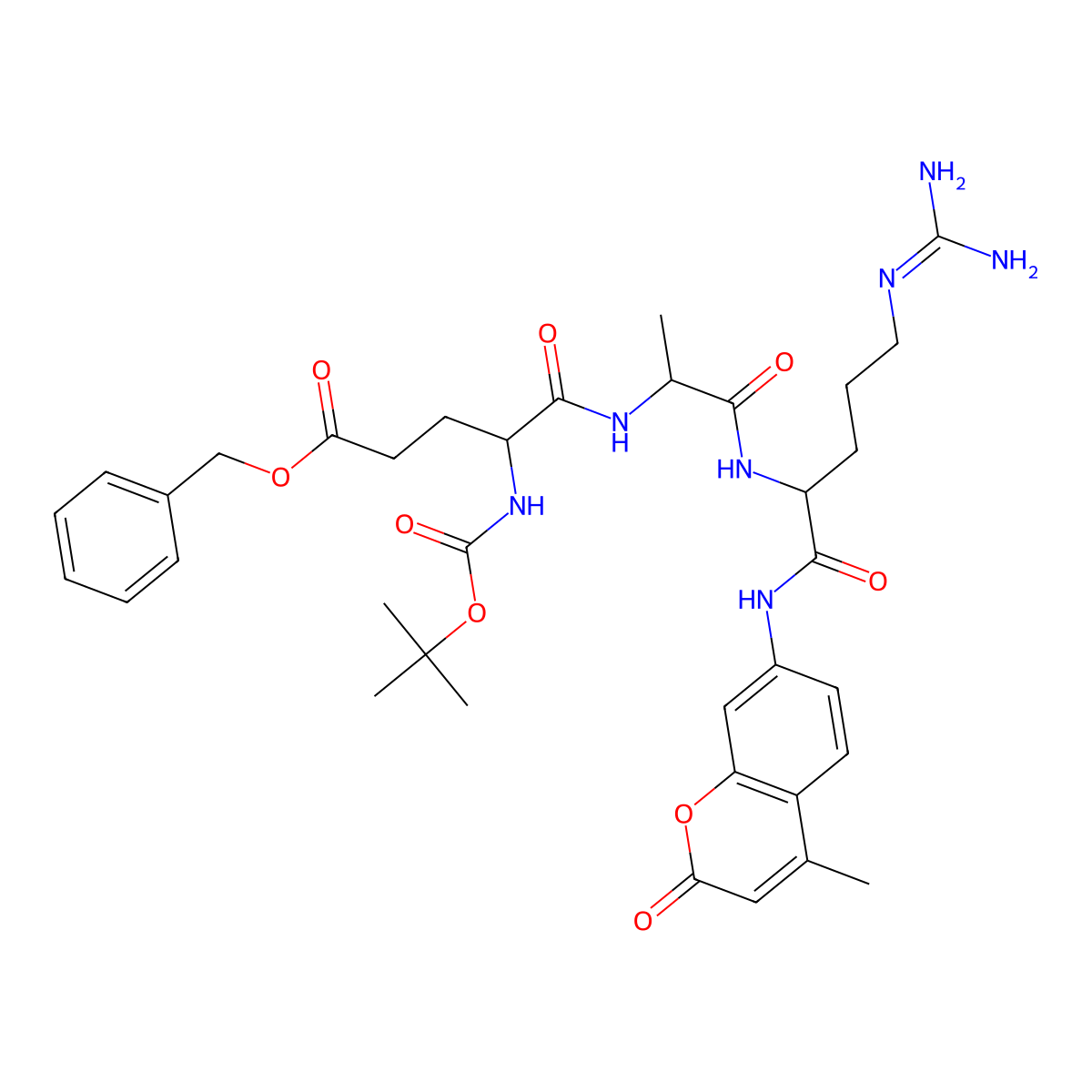 Boc-Glu(obzl)-Ala-Arg-Mca molecular structure, CAS 113866-16-3