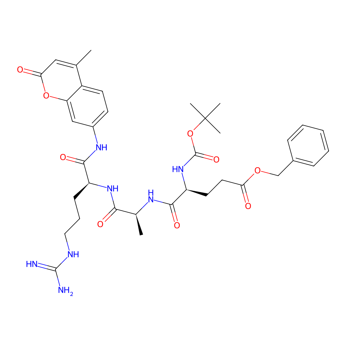Boc-Glu(obzl)-Ala-Arg-Mca molecular structure, CAS 113866-16-3