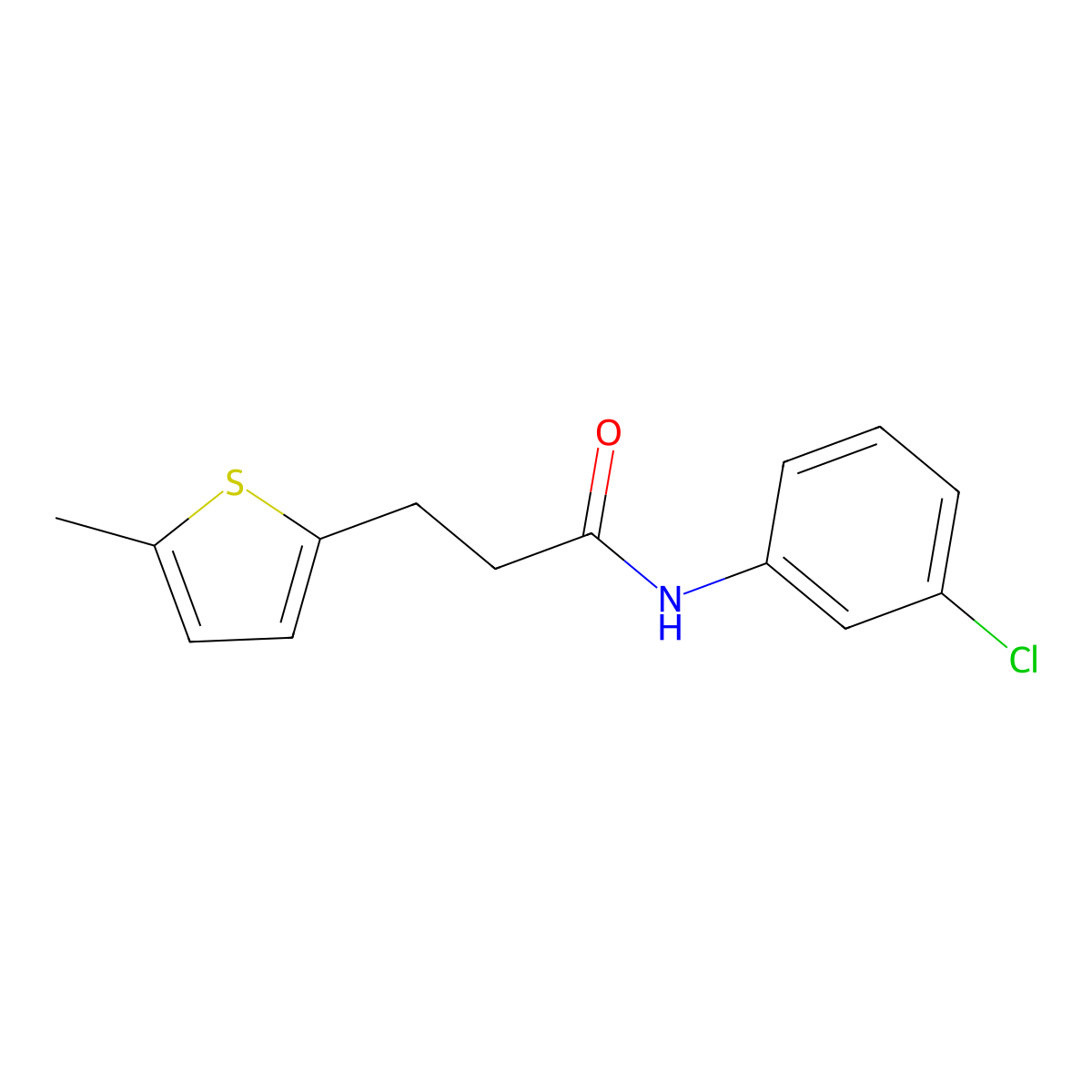 N-(3-chlorophenyl)-3-(5-methylthiophen-2-yl)propanamide molecular structure, CAS 113868-37-4
