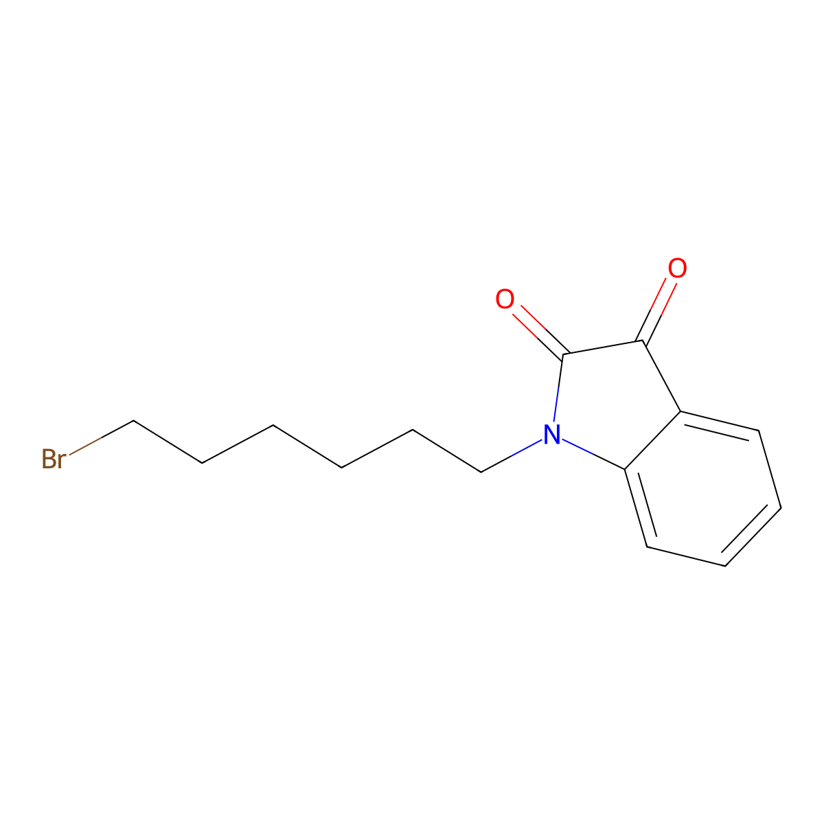 1-(6-Bromohexyl)-2,3-dihydro-1H-indole-2,3-dione molecular structure, CAS 1138761-72-4