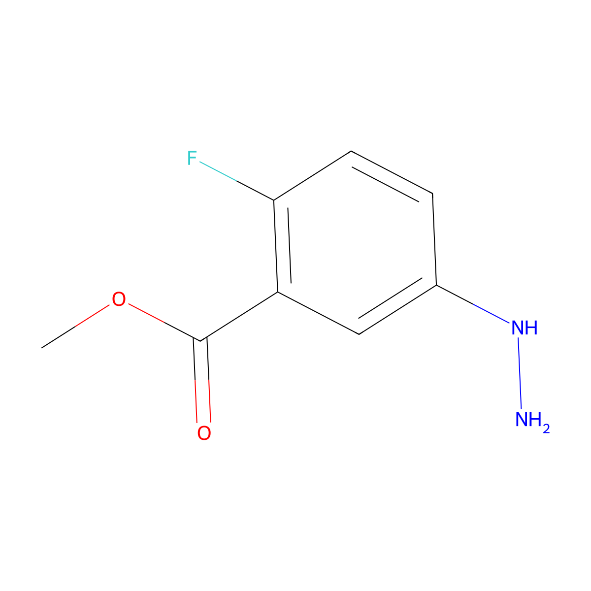 Methyl 2-fluoro-5-hydrazinylbenzoate molecular structure, CAS 1138815-23-2