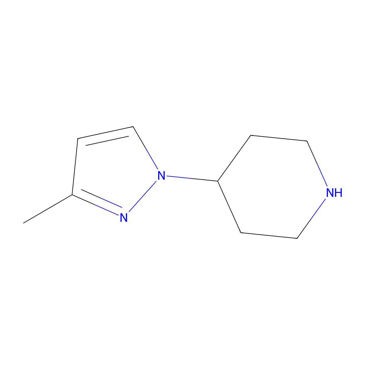 4-(3-Methyl-1h-pyrazol-1-yl)piperidine molecular structure, CAS 1138819-53-0