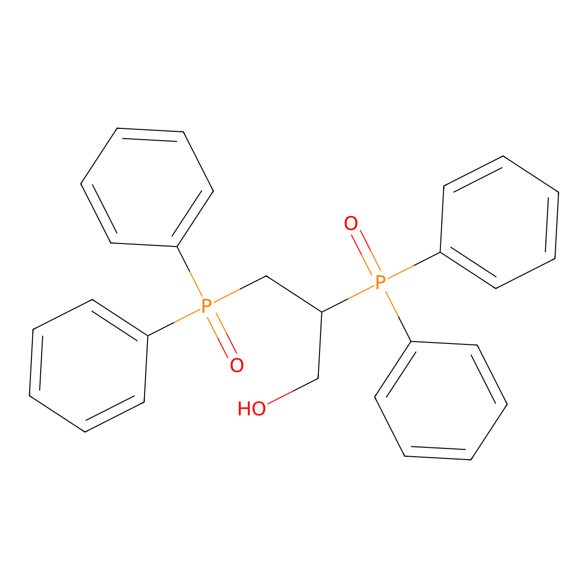 1-Propanol, 2,3-bis(diphenylphosphinyl)- molecular structure, CAS 113882-67-0