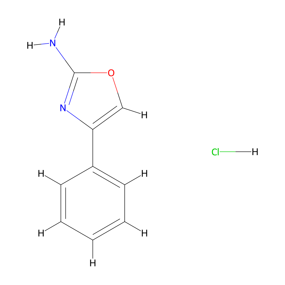 4-Phenyloxazol-2-amine hydrochloride molecular structure, CAS 113884-66-5