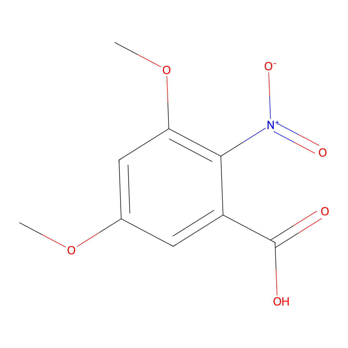 3,5-Dimethoxy-2-nitrobenzoic acid molecular structure, CAS 113884-71-2