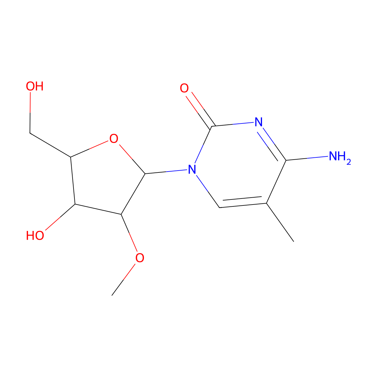 5-Methyl-2'-O-methylcytidine molecular structure, CAS 113886-70-7