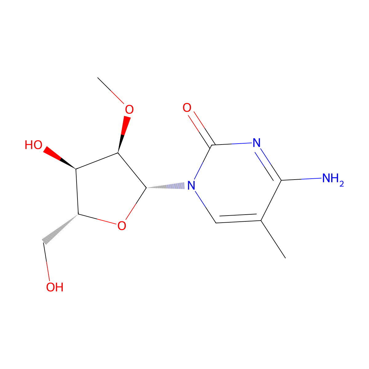 5-Methyl-2'-O-methylcytidine molecular structure, CAS 113886-70-7