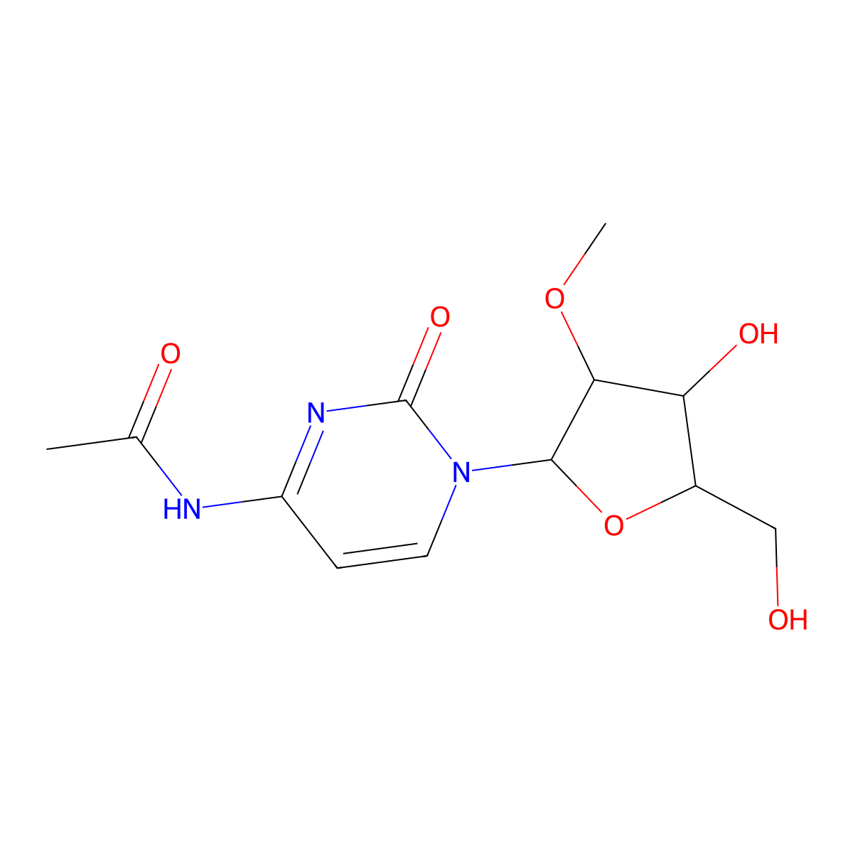 N4-Acetyl-2'-O-methylcytidine molecular structure, CAS 113886-71-8
