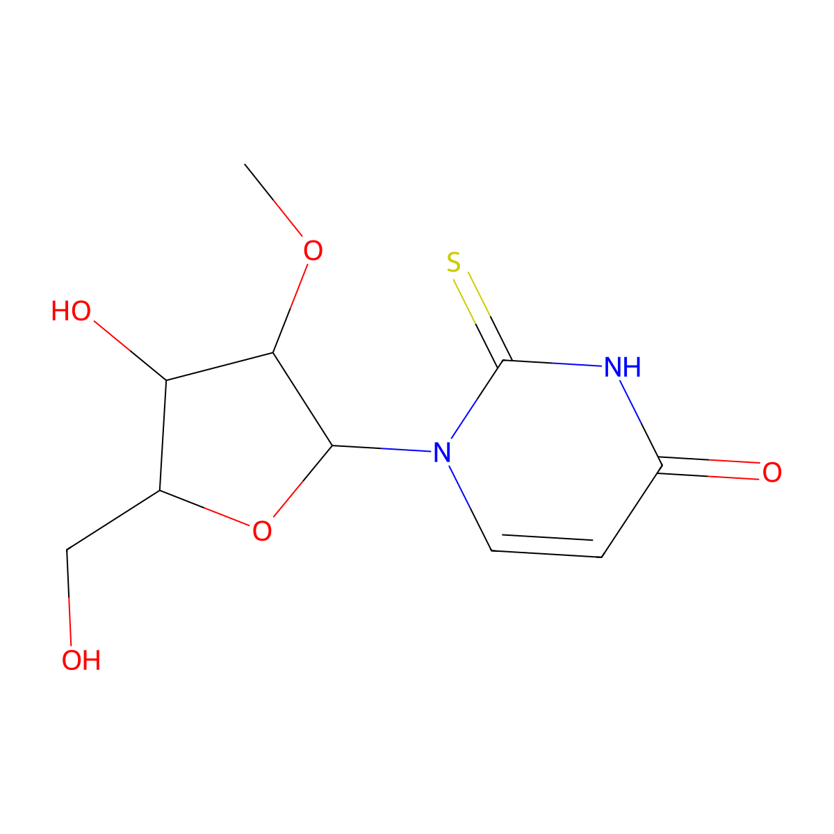 2'-O-methyl-2-thiouridine molecular structure, CAS 113886-72-9