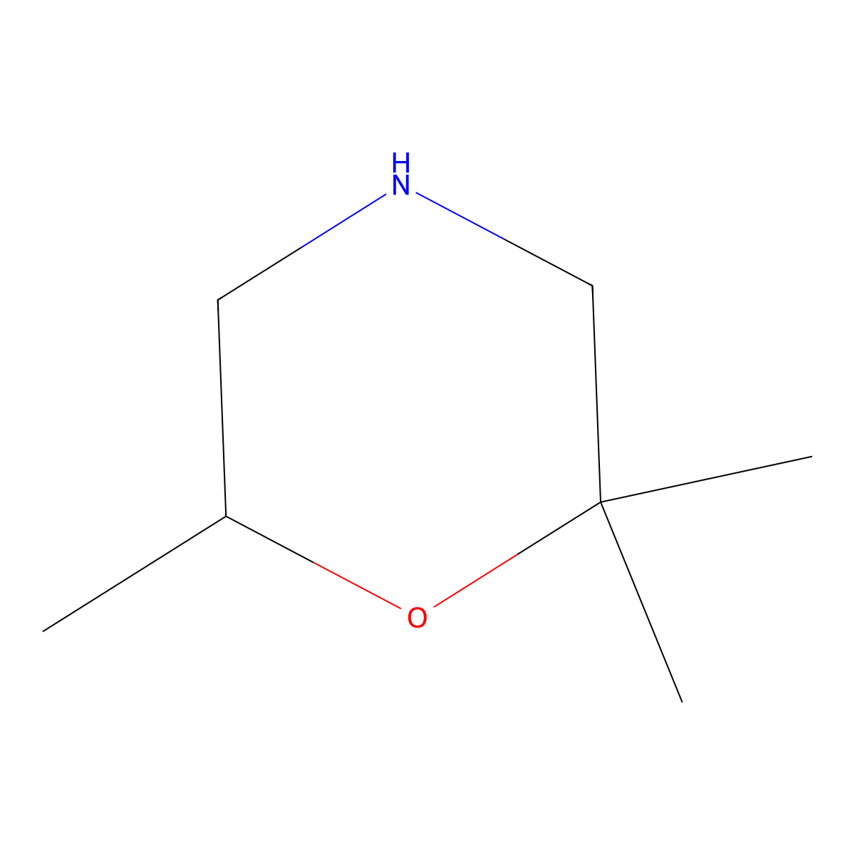 2,2,6-Trimethylmorpholine molecular structure, CAS 113889-14-8