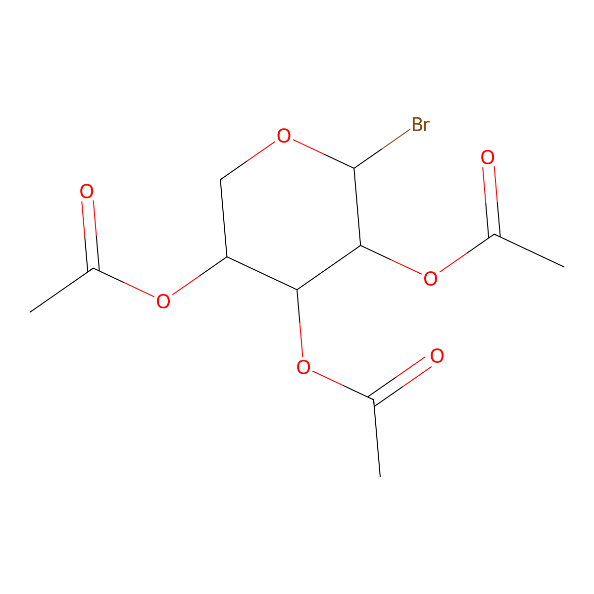 (2R,3S,4R,5R)-2-Bromotetrahydro-2H-pyran-3,4,5-triyl triacetate molecular structure, CAS 113889-50-2