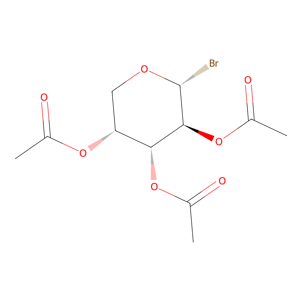 (2R,3S,4R,5R)-2-Bromotetrahydro-2H-pyran-3,4,5-triyl triacetate molecular structure, CAS 113889-50-2